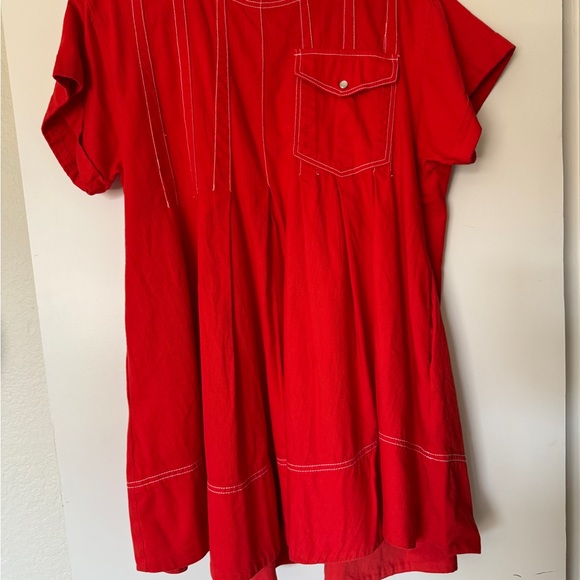 Pilcro Short-Sleeve Denim Mini Swing - Picture 3 of 6